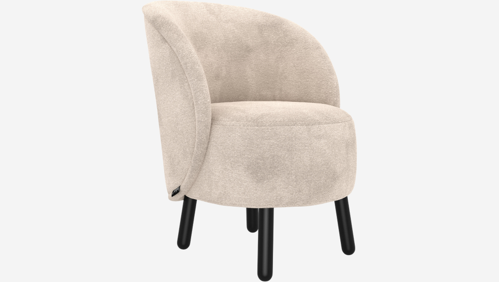 Fauteuil en tissu chenille - Crème