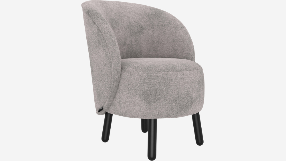 Fauteuil en tissu chenille - Gris argent