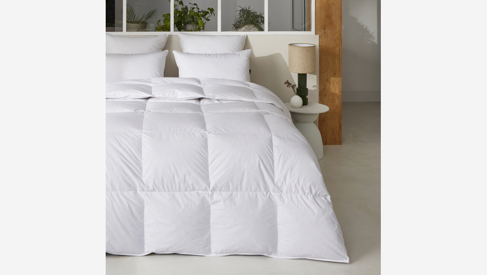 Couette tempérée en duvet et plumettes - 160 g/m² - 140 x 200 cm