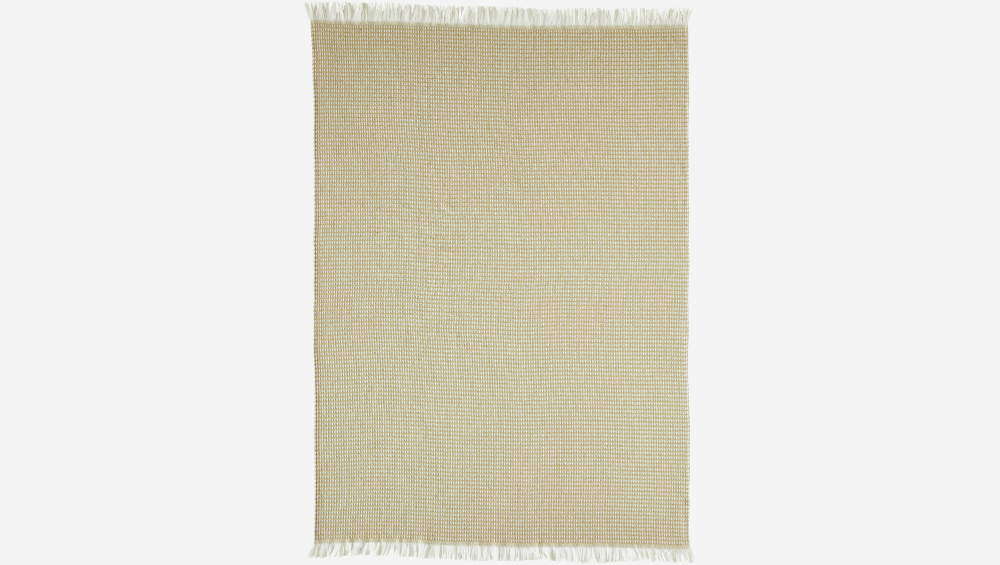 Plaid en coton recyclé - 120 x 180 cm - Beige