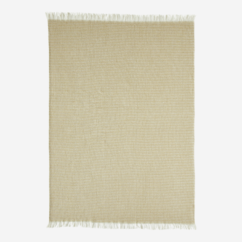 Plaid en coton recyclé - 120 x 180 cm - Beige