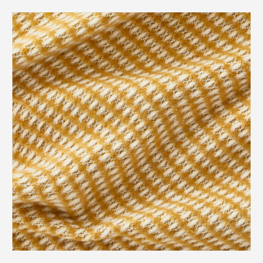 Plaid en coton recyclé - 120 x 180 cm - Ocre