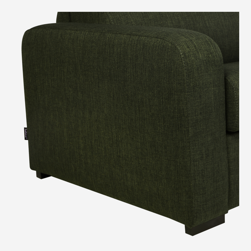 Canapé d'angle convertible - Couchage 140 cm - Matelas en mousse haute résilience 14 cm - Tissu Lipari Vert foncé