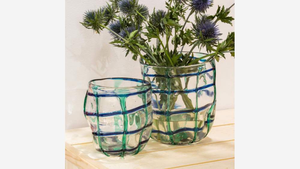 Vaas van geblazen glas - 15 x 18 cm - Transparant