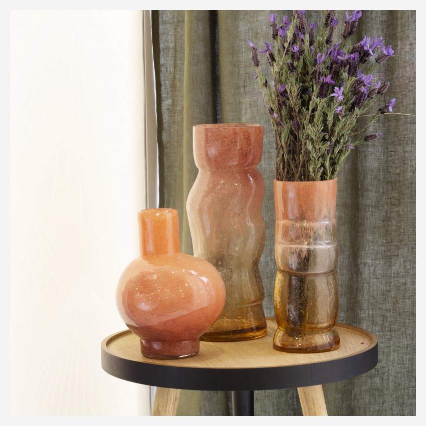 Vase en verre soufflé - 14 x 35 cm - Multicolore