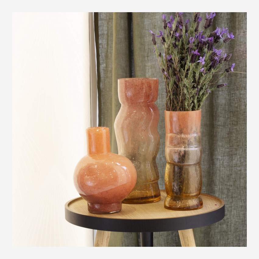 Vase en verre soufflé - 14 x 35 cm - Multicolore