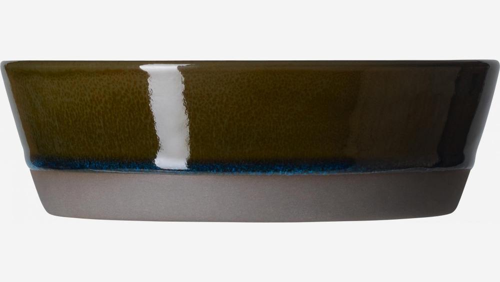 Assiette creuse en grès - 18 cm - Bleu