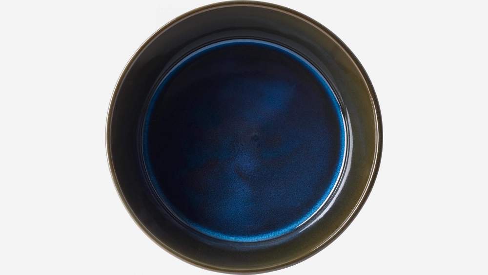 Tiefer Teller aus Sandstein - 18 cm - Blau