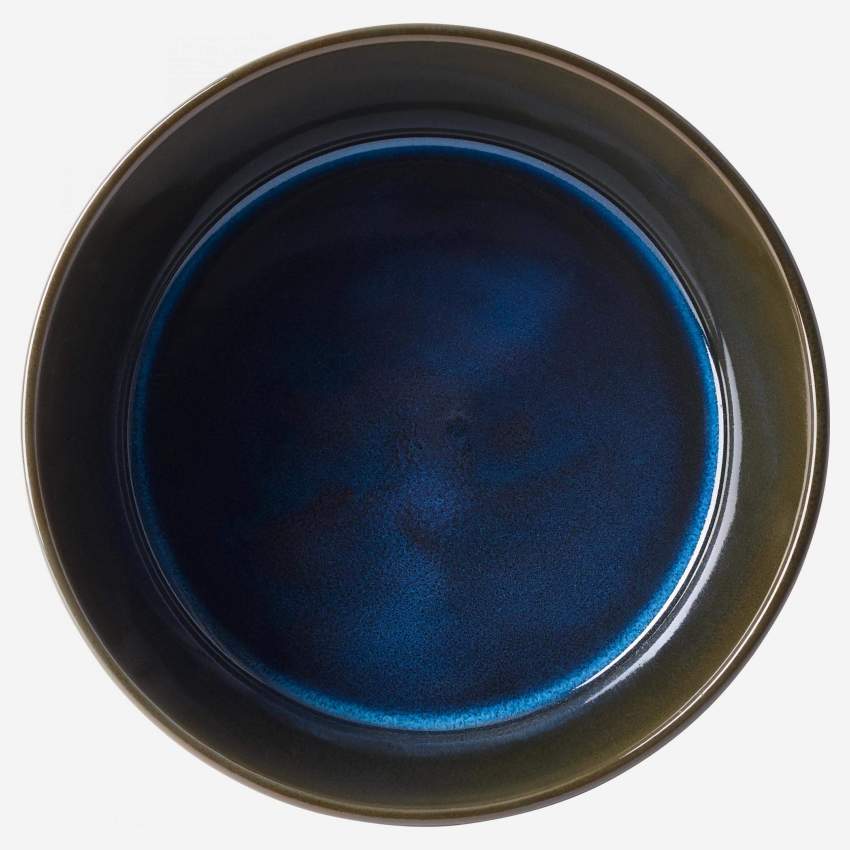 Piatto fondo in arenaria - 18 cm - Blu