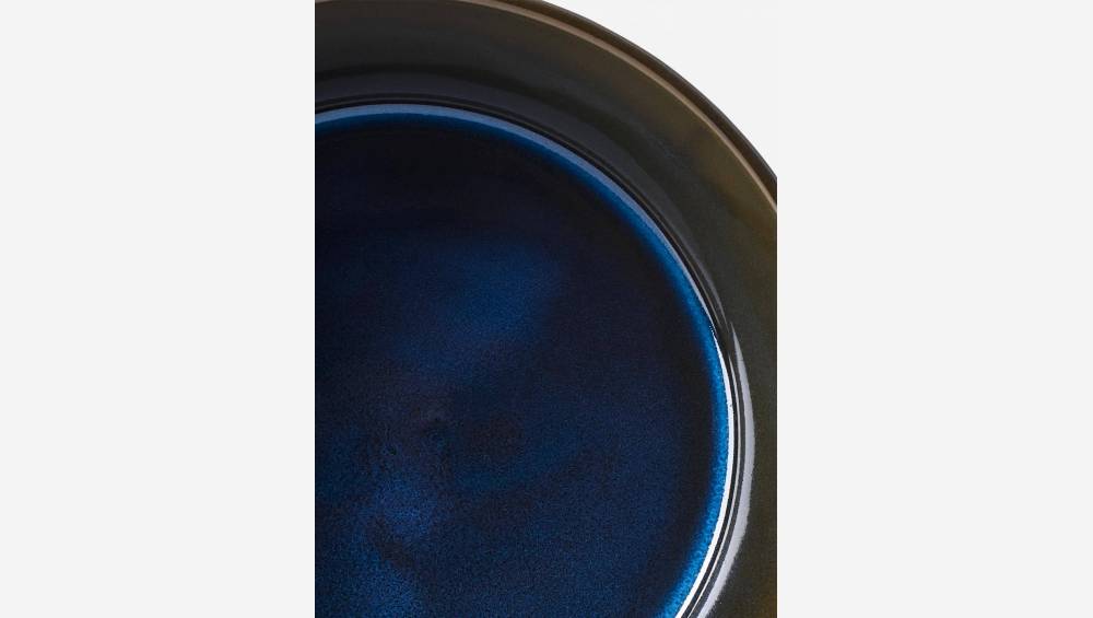 Piatto fondo in arenaria - 18 cm - Blu