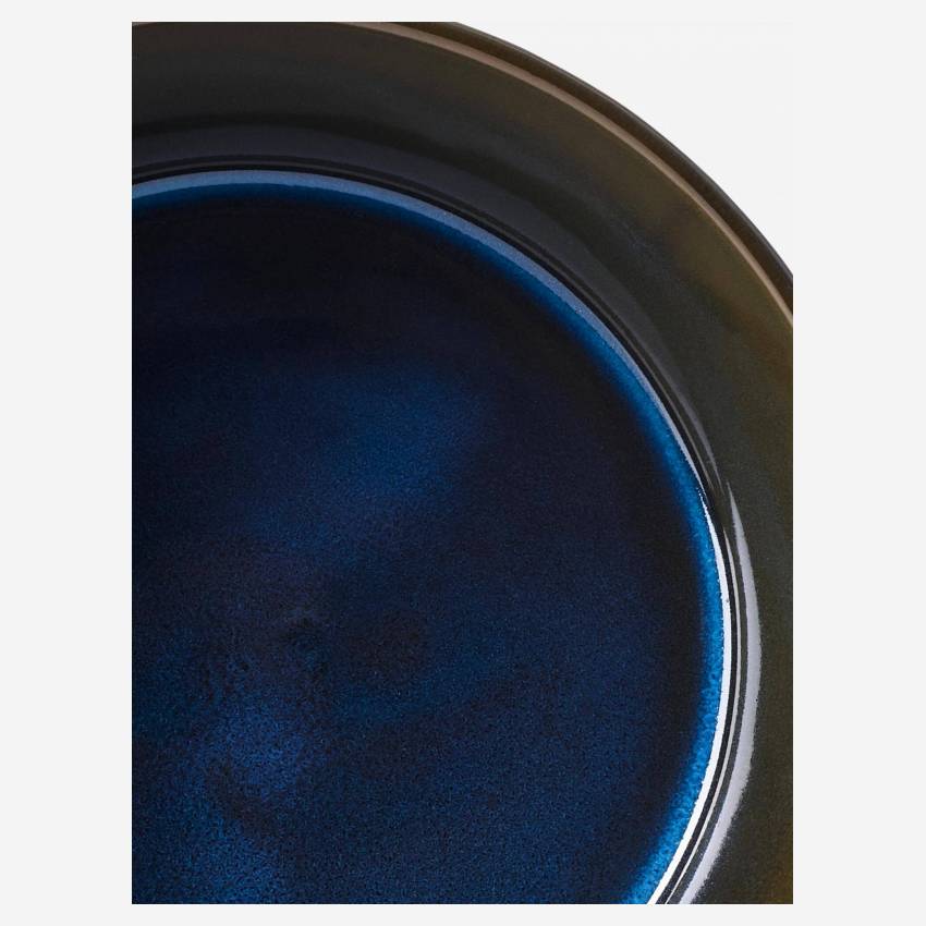 Plato hondo de gres - 18 cm - Azul