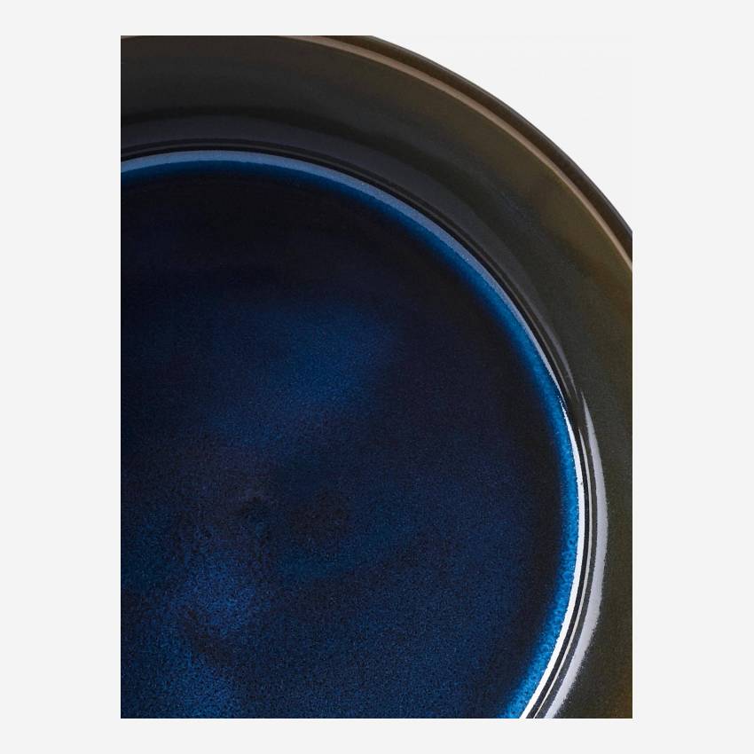 Tiefer Teller aus Sandstein - 18 cm - Blau