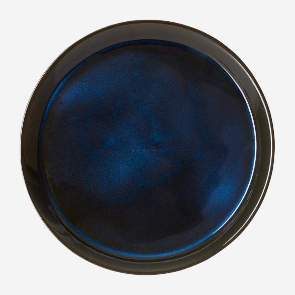 Plato de postre de gres - 21,5 cm - Azul