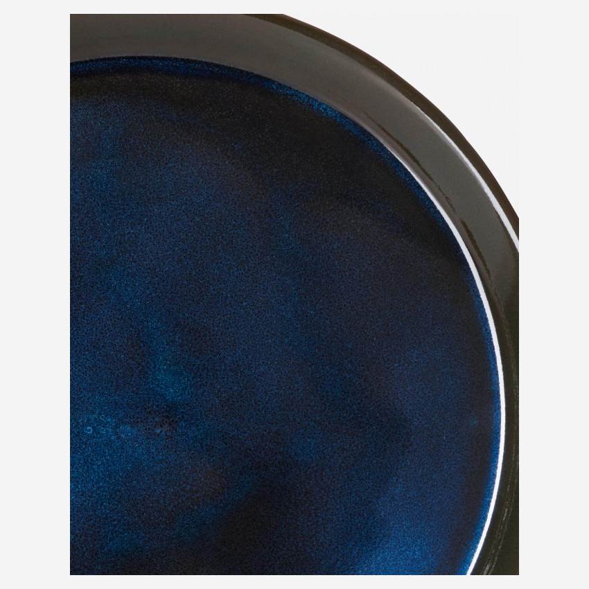 Assiette à dessert en grès - 21,5 cm - Bleu