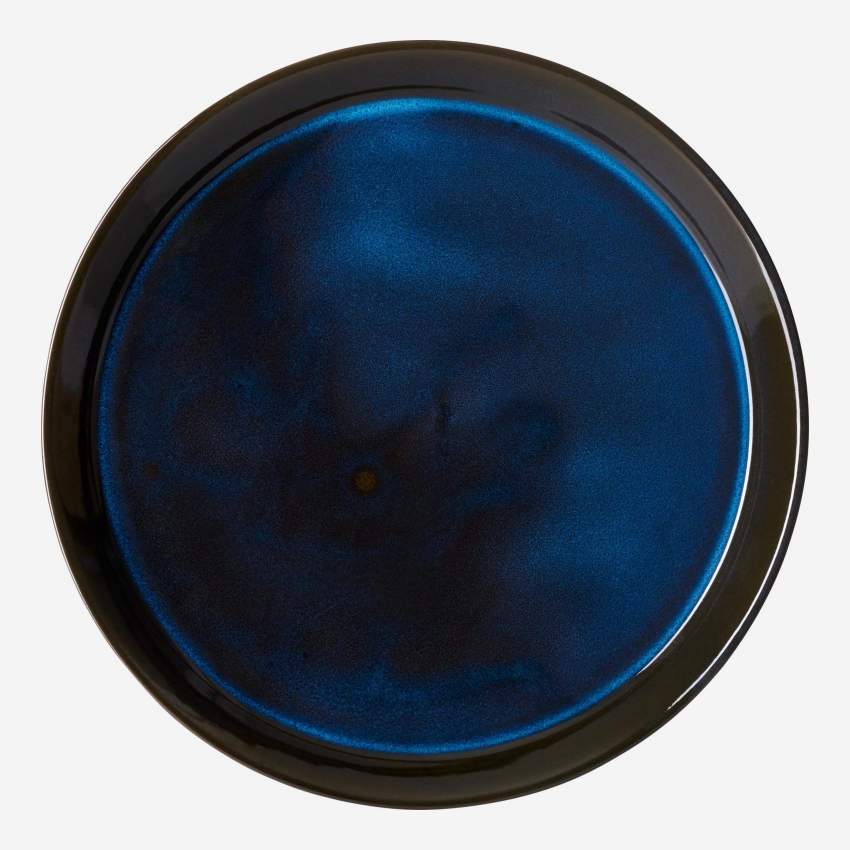 Plat bord in aardewerk - 27 cm - Blauw