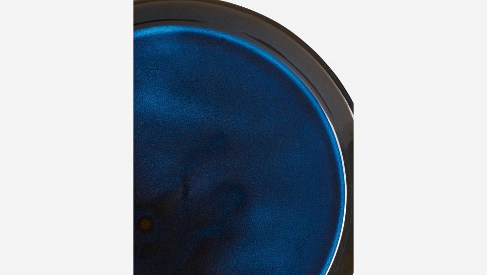 Plato llano de gres - 27 cm - Azul