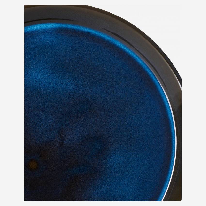 Piatto piano in arenaria - 27 cm - Blu