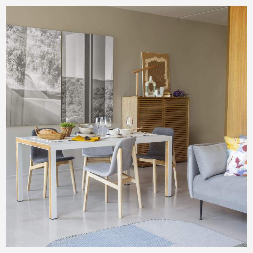Stuhl aus Stoff und massiver Esche - Anthrazitgrau - Design by Noé Duchaufour