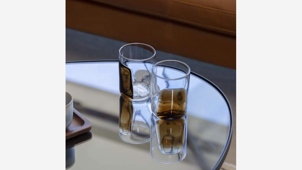 Taça de vidro soprado - 320ml - Âmbar