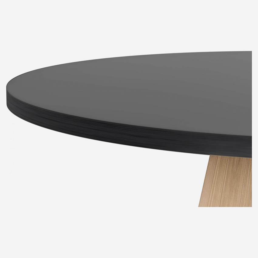 Table ronde en bois - Noir et naturel