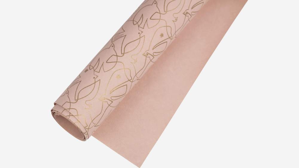 Geschenkpapier aus recyceltem Papier - Rosafarbenes Muster by Floriane Jacques