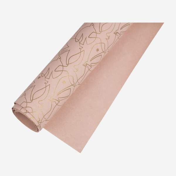 Papel regalo de papel reciclado - Estampado rosa by Floriane Jacques