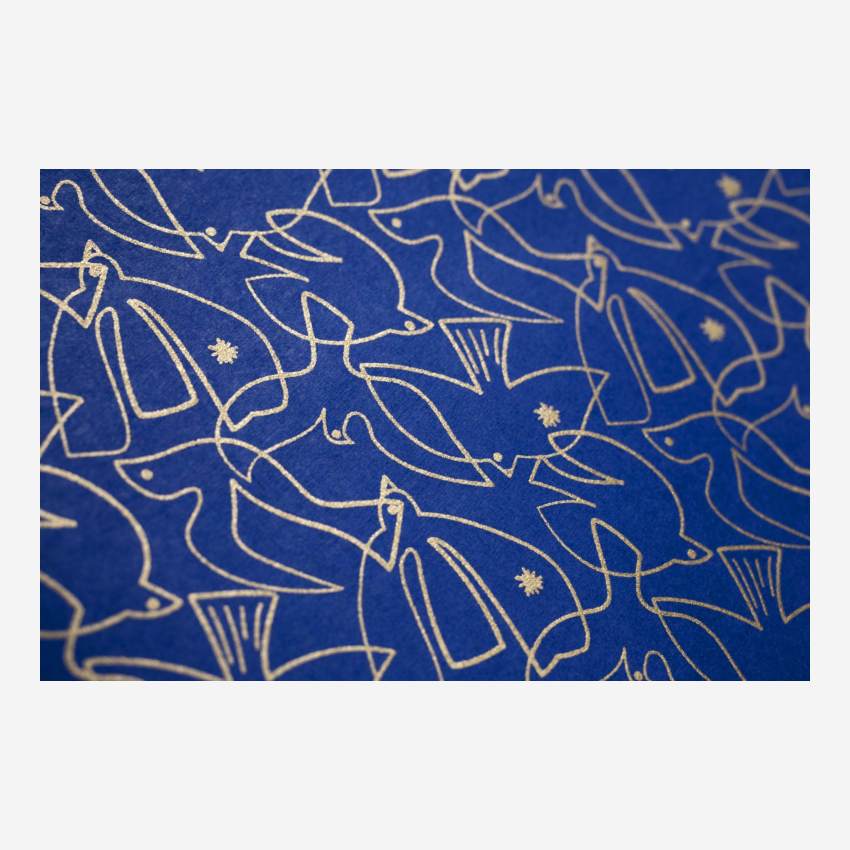 Geschenkpapier aus recyceltem Papier - Blaues Muster by Floriane Jacques