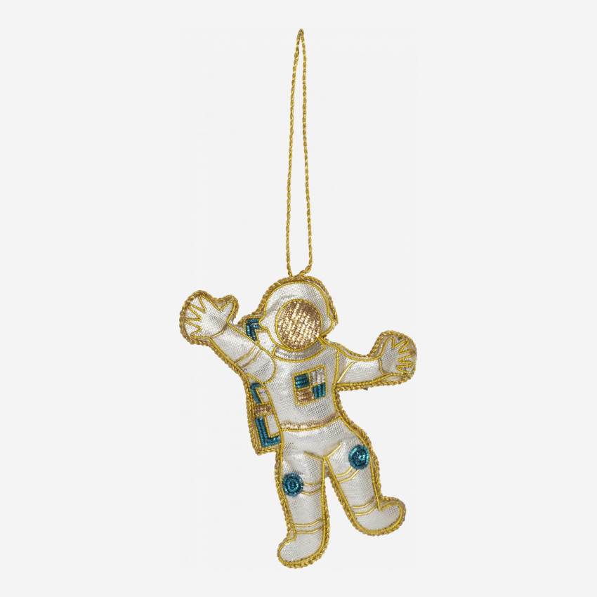 Decoração de Natal - Astronauta de veludo para pendurar - Branco