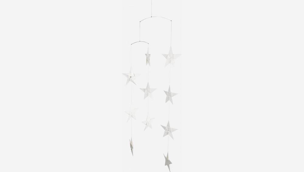 Decoración de Navidad - Móvil con 10 estrellas - Blanco