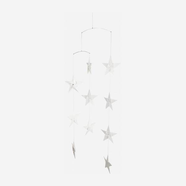 Decoração de Natal - Móbil com 10 estrelas - Branco