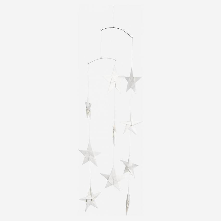 Decoração de Natal - Móbil com 10 estrelas - Branco