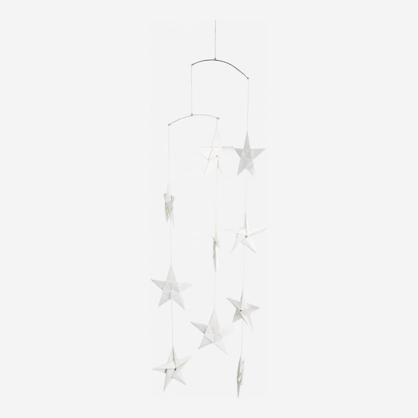 Décoration de Noël - Mobile avec 10 étoiles - Blanc