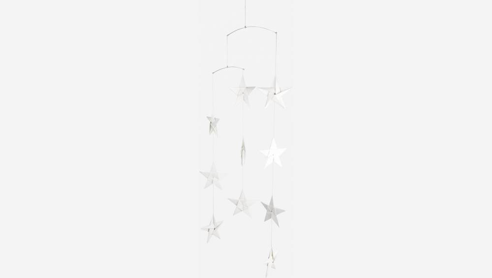 Decoración de Navidad - Móvil con 10 estrellas - Blanco