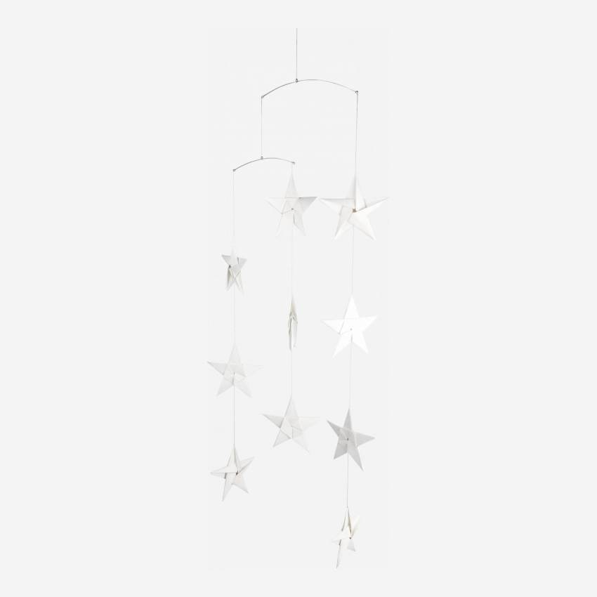 Décoration de Noël - Mobile avec 10 étoiles - Blanc
