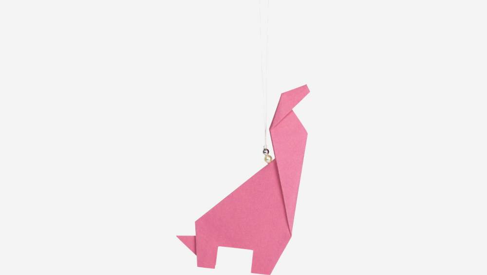 Decoração de Natal - Origami para pendurar - Rosa