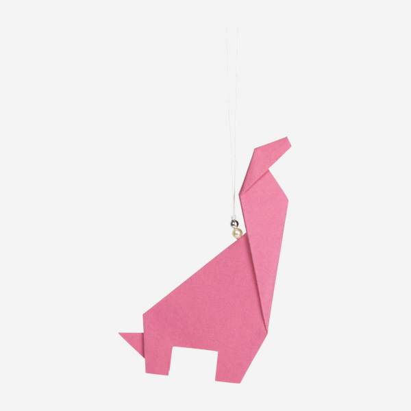 Kerstversiering - Origami om op te hangen - Roze