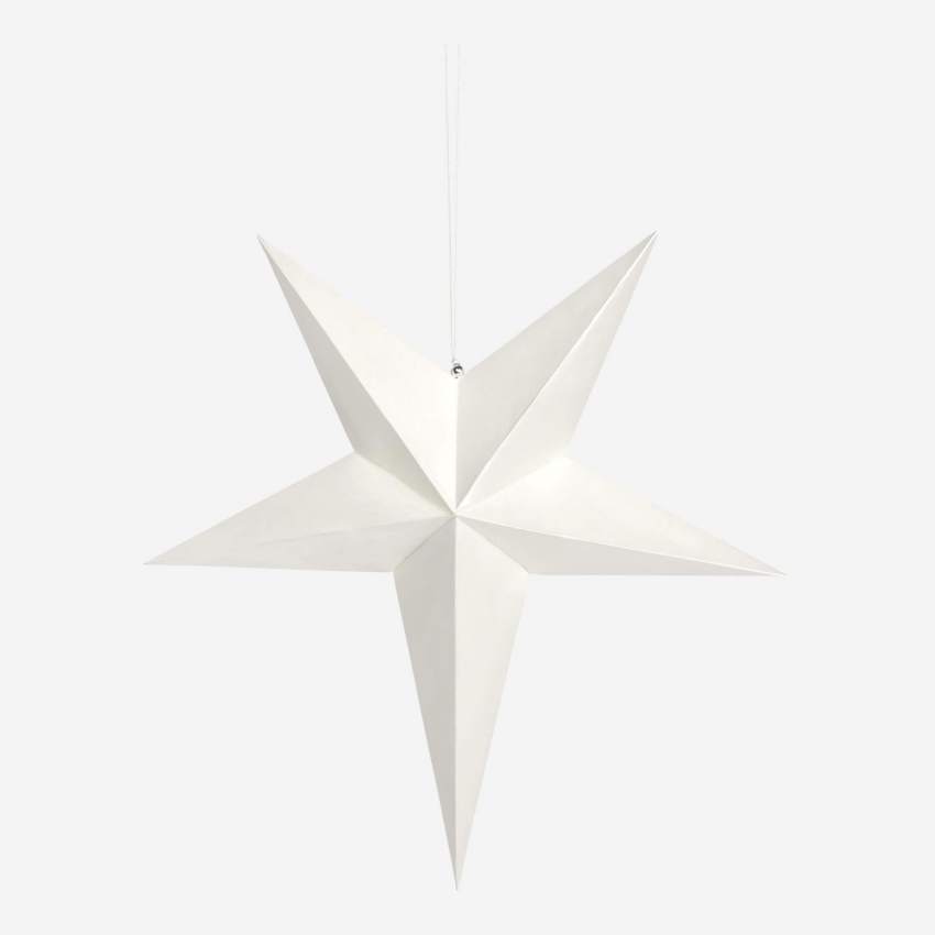 Weihnachtsdekoration - Stern zum Aufhängen aus Papier - Weiß