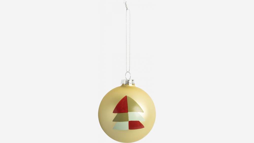 Decorazione natalizia - Palla di vetro con albero a piramide