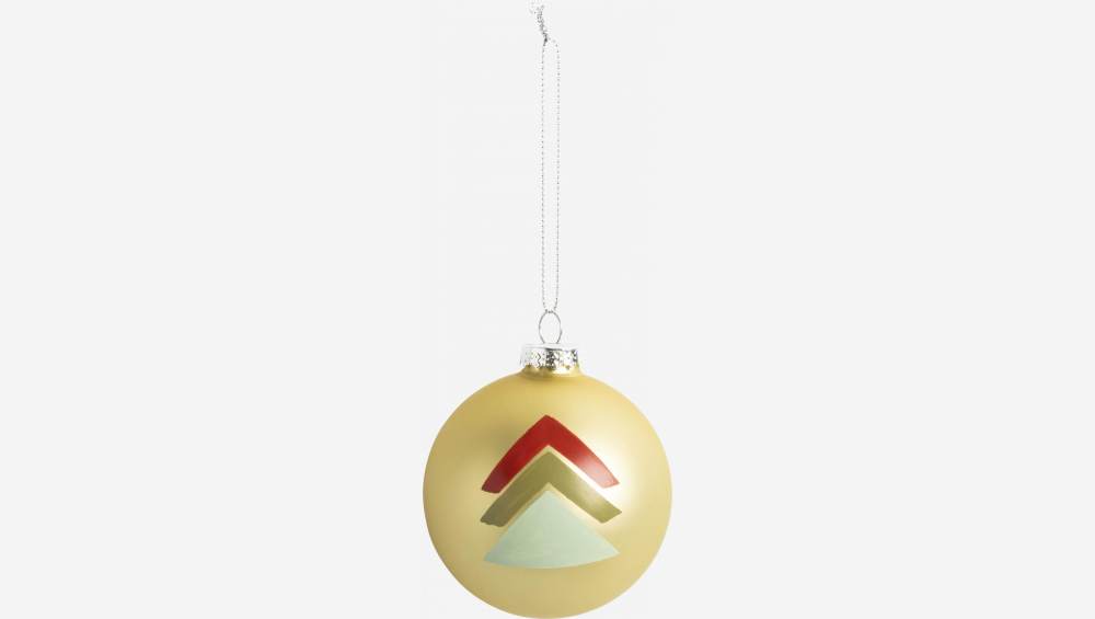 Decorazione natalizia - Palla di vetro con disegno dell'albero