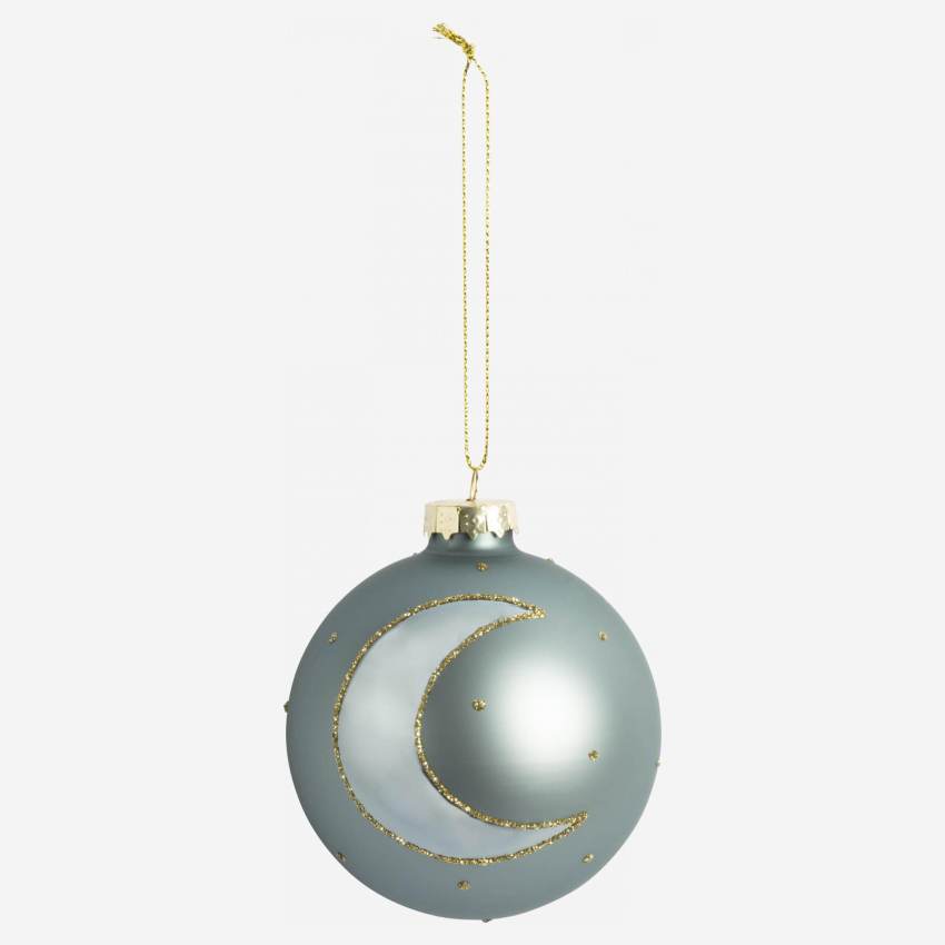 Decorazione natalizia - Palla di vetro con motivo a luna