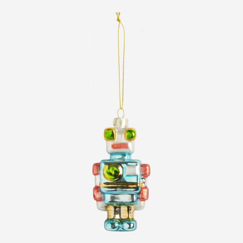 Decoração de Natal - Robot vidro pendurar-9,4cm-Multicolor