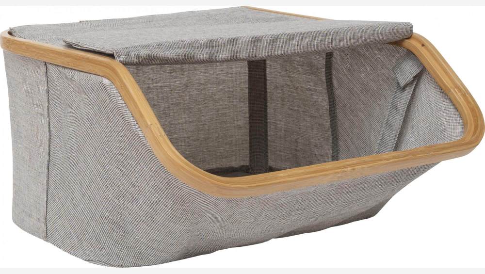 Boîte de rangement en bambou - 38 x 37 cm - Gris