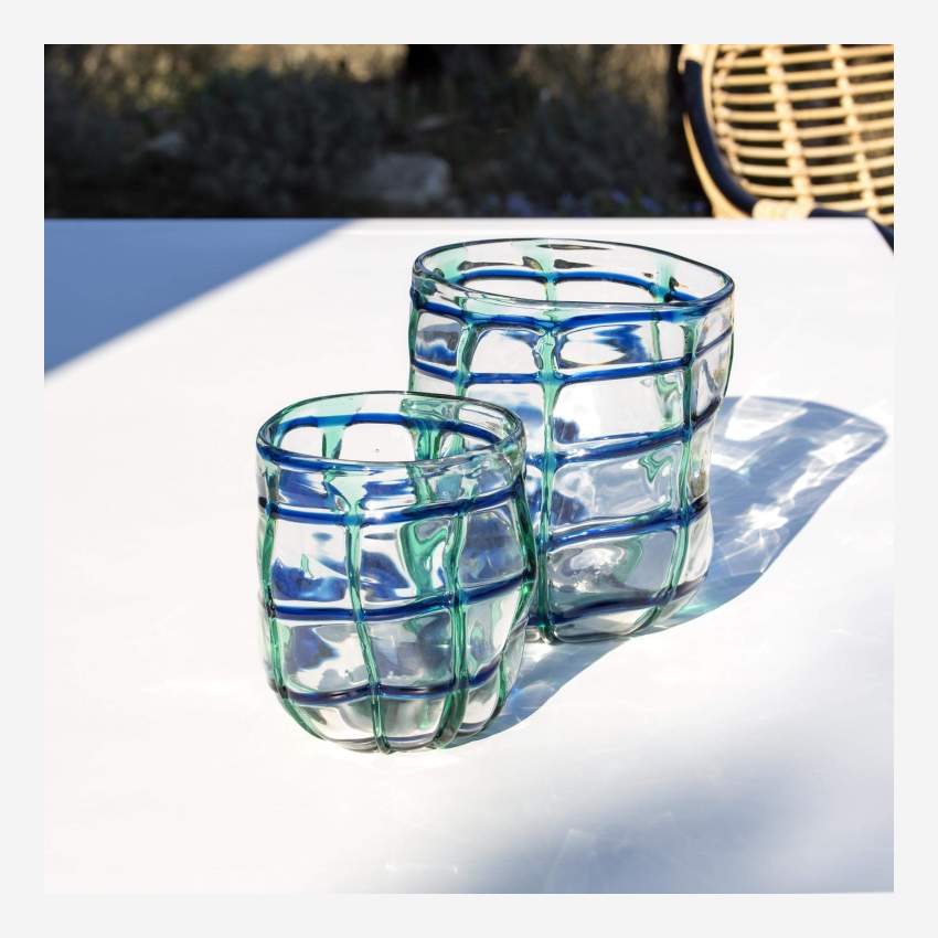 Vase aus mundgeblasenem Glas - 20 x 22 cm - Transparent