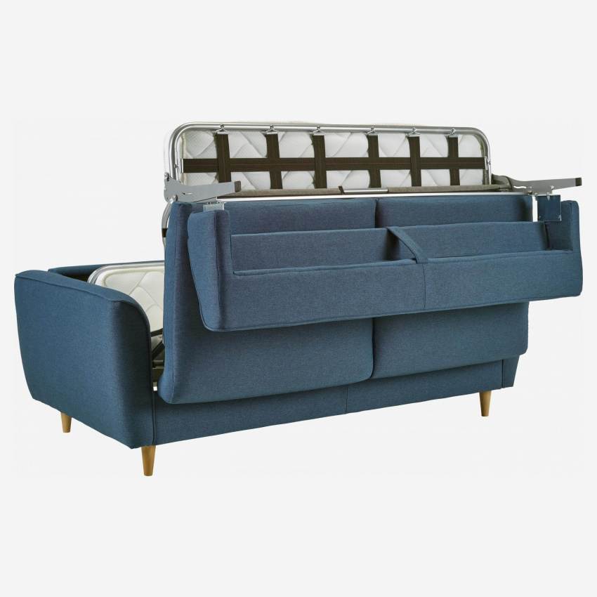 3-Sitzer-Schlafsofa aus Stoff mit Lattenrost - Blau