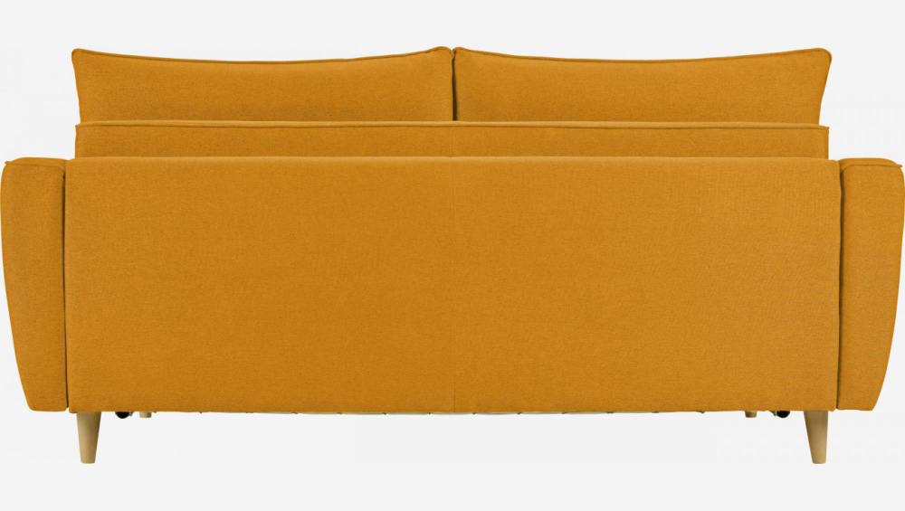 Sofá-cama de tecido 3 lugares - Amarelo mostarda