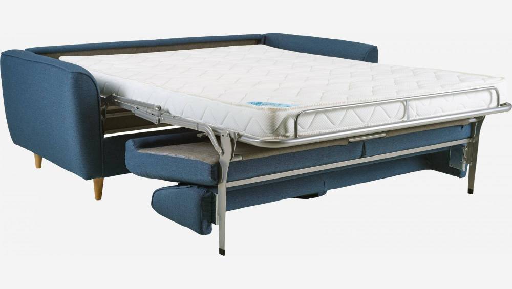 Sofá cama 3 plazas de tela - Azul