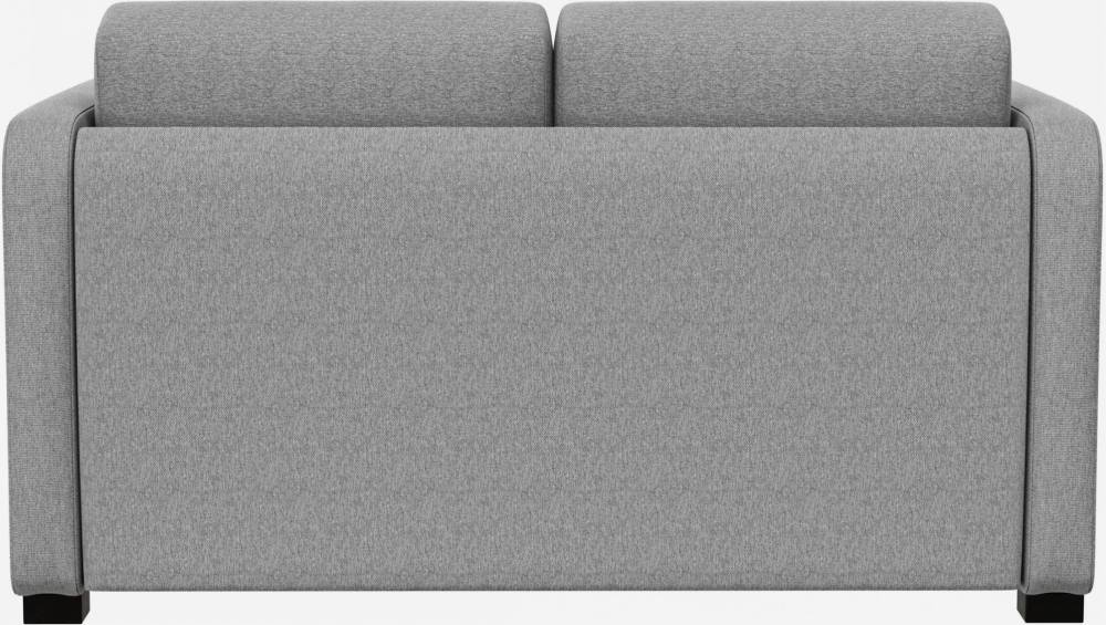 Sofá-cama compacto de tecido com braços finos e ripas - Cinza 