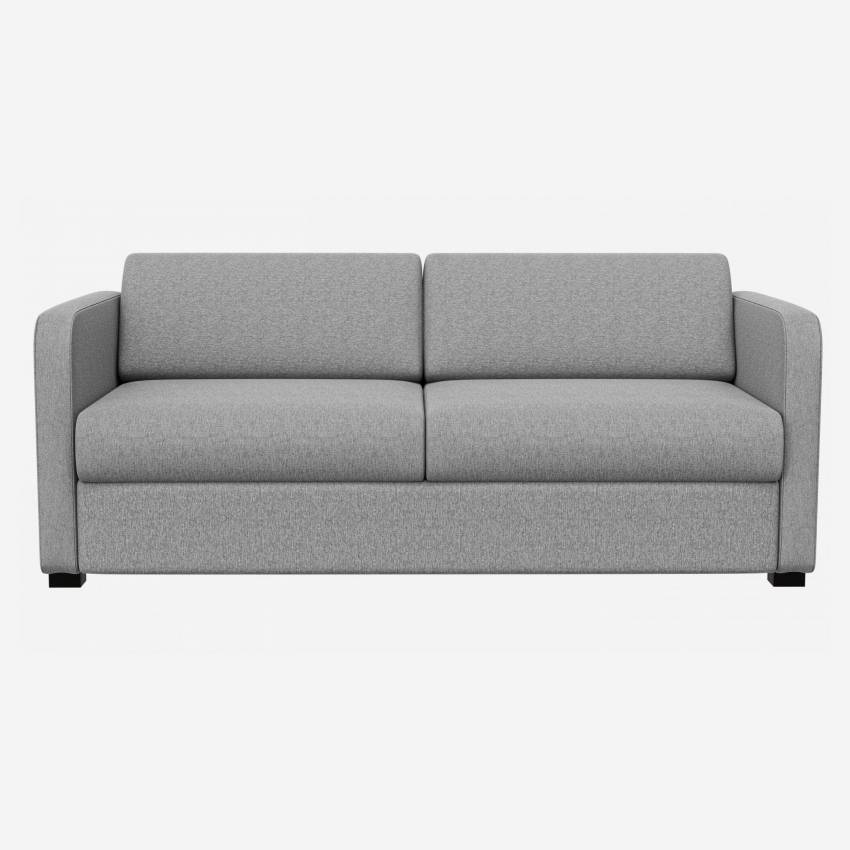 Sofá-cama de 3 lugares com braços finos em tecido - Cinza 