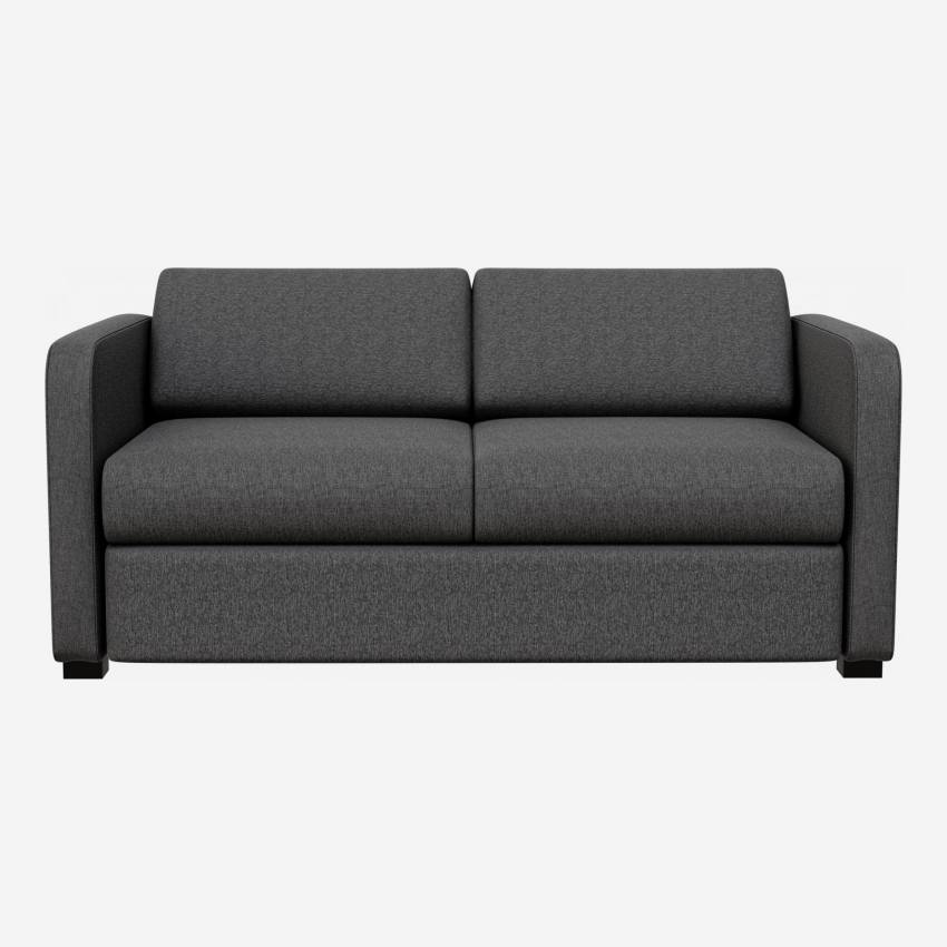 Sofá-cama de 2 lugares Porto Slim com braços finos em tecido - Cinza escuro 