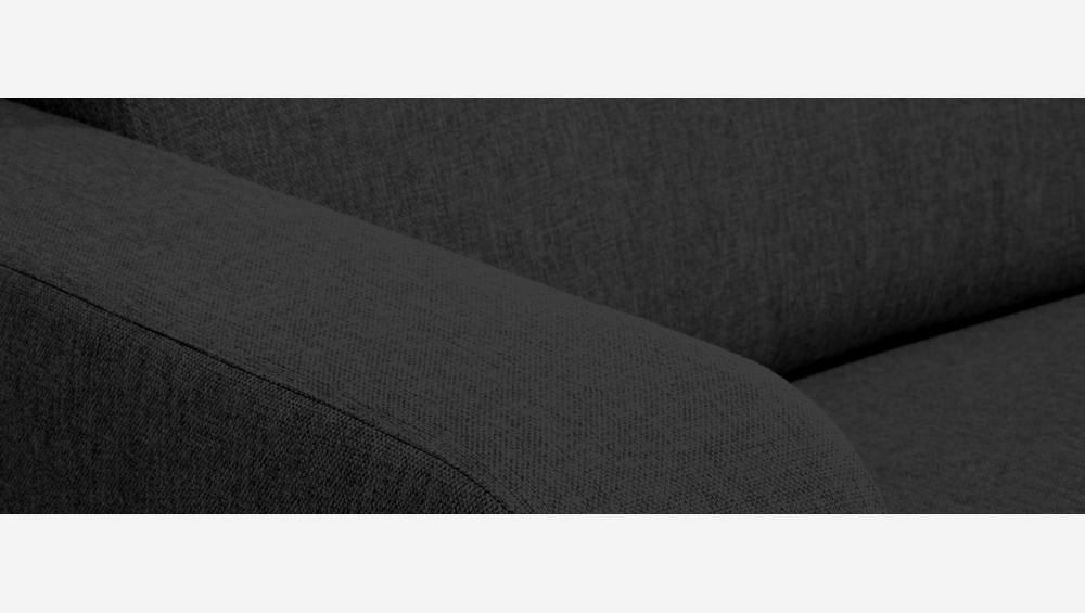 Sofá-cama de canto de 2 lugares c/ ripas de tecido - Cinza escuro 